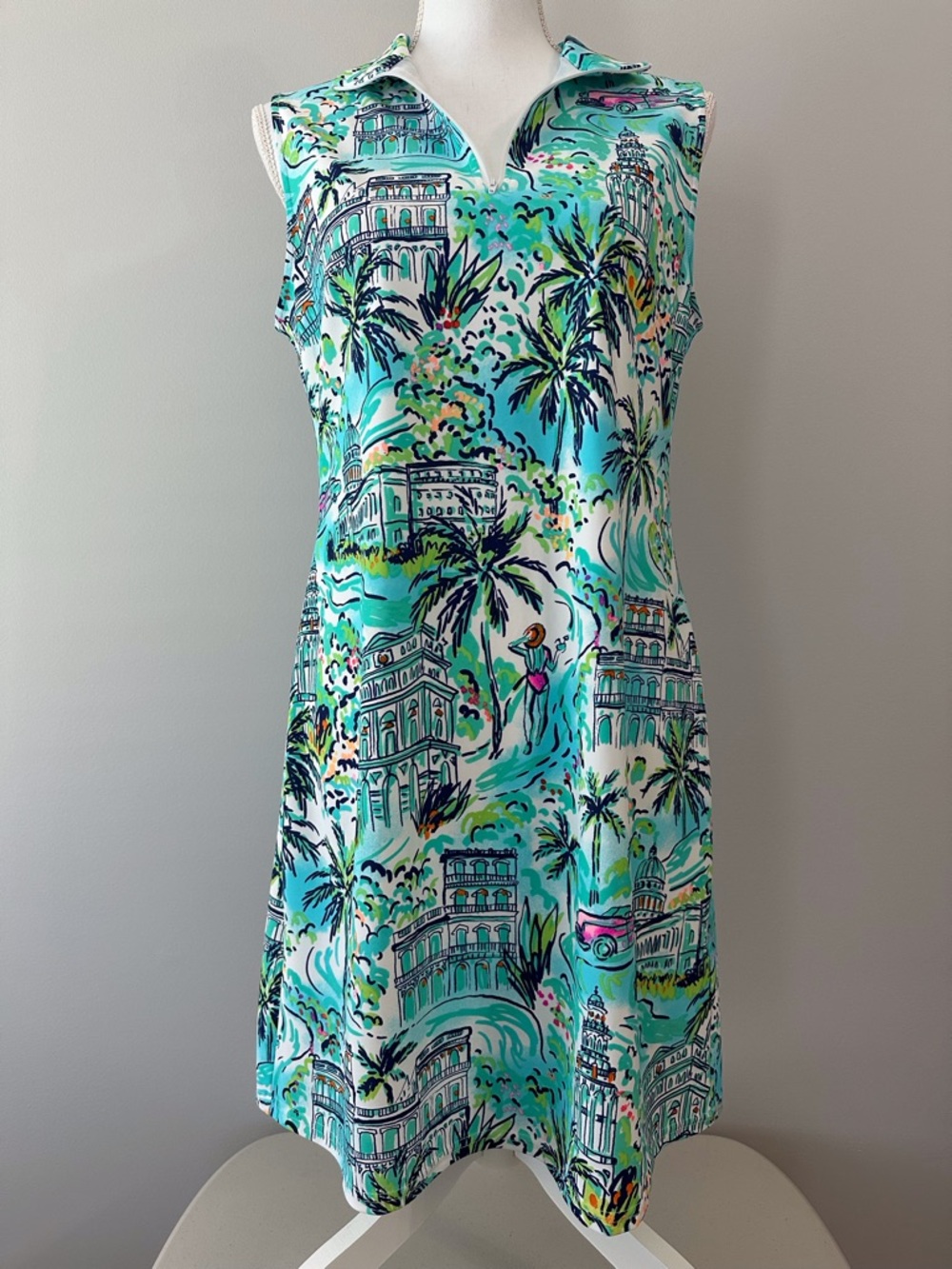 Aryeh Aqua Multi-Print Sleeveless Dress